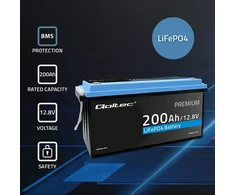 Qoltec LiFePO4 ličio geležies fosfato baterija | 12.8V | 200Ah | 2560Wh | BMS