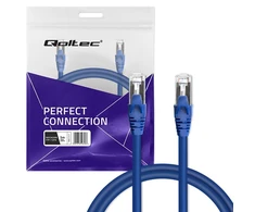 Tinklo laidas Kabelis sujungimo ftp cat6 2 x rj-45 5 m didelės spartos auksinis ekranuotas Qoltec