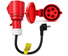 Qoltec Adapteris siłowy do ładowarek EV | gniazdo CEE 32A 5P | Przejściówka 400V na SCHUKO 230V | max 16A | 3.5 kW