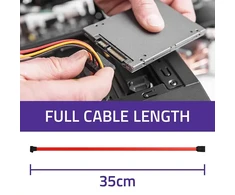 Qoltec SATA kabelis Tiesus ir kampu 0.35m