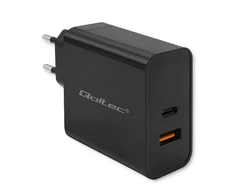 Įkroviklis - Qoltec 52381 90W PD 1xUSB-C 1xUSB Juodas