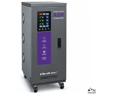 Qoltec Trójfazowy stabilizator napięcia AVR MULTIPROTECTION | 30kVA | Dokładność ± 3% | Serwomotor 3F | LCD | Expert Line