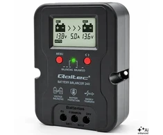 Qoltec Balanser napięcia 24V do akumulatorów 2 x 12V | 5A | AGM GEL LiFePO4 | LCD