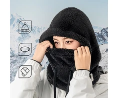 Qunature Arctic Velvet Ski Balaclava Size L – juodos spalvos