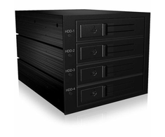 Icy Box RaidSonic ICYBOX Backplane 4x SAS/SATA 3.5 HDD, skirtas 3x5.25 skyriui Hot Swap Trayless MiniSAS jungtis Juodas
