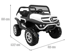 Ramiz Elektromobilis Mercedes Benz Unimog 4x4, Baltas