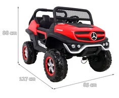 Ramiz Elektromobilis Mercedes Benz Unimog 4x4, Raudona