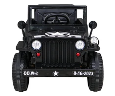 RAMIZ Elektromobilis Retro karinis 4x4 pavara, Juodas