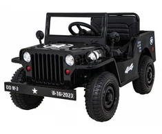 Ramiz Elektromobilis Retro karinis 4x4 pavara, Juodas