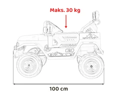 Elektromobilis Toyota FJ Cruiser 4x4, Juodas Leaves