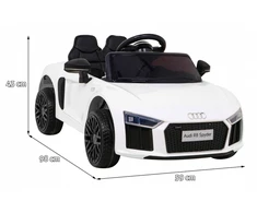 Ramiz Vaikiškas Audi R8 elektromobilis su nuotoliniu valdymu, 3 greičiai, LED šviesos, juodas