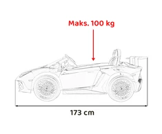 Dvivietis elektromobilis Lamborghini Aventador SV, Raudona