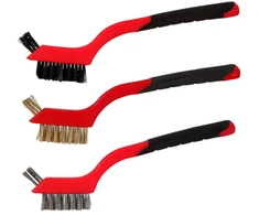 Rankiniai šepečiai 3 vnt. 180 mm plienas, nailonas, žalvaris Proline