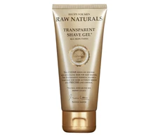 „Raw Naturals“ skaidrus 100 % veganiškas drėkinamasis ir minkštinamasis skutimosi gelis, 100 ml