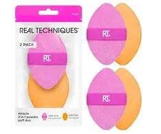 Real Techniques Miracle 2-in1 Powder Puff Duo 2 Pcs