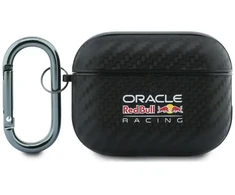 Red Bull Raudona Bull Raudona Bull PU anglies pluošto dėklas AirPods Pro 3, juodas