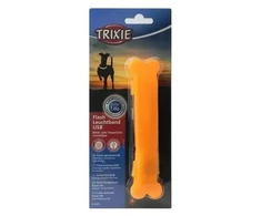 Atstarojošās kakla siksnas aksesuārs : Trixie Flash light band USB, for dogs, 15 × 2.5 cm, oranžinis