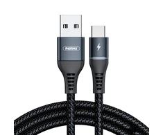 REMAX Colorful Light 2.4A duomenų perdavimo kabelis RC-152a (USB-Type C ): Spalva - Juoda