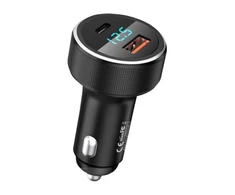 Automobilinis įkroviklis USB, USB-C Remax RCC215, 58.5W (juodas)