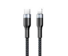 Greito įkrovimo kabelis REMAX RC-009 18W PD USB-C į Lightning: Spalva - Juoda