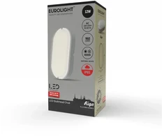 Sieninis šviestuvas Riga oval LED šviestuvas 12W 4000K IP65 Eurolight