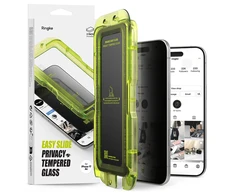 Ringke iPhone Air ekrano apsauga Premium Easy Slide privatumą saugantis grūdintas stiklas 9H su montavimo rėmeliu (2 vnt.) skaidrus