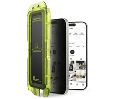 „Ringke Easy Slide“ 2 „iPhone 17“ apsauginių stiklų pakuotė (juodas)