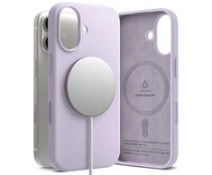 Ringke Silicone Magnetic MagSafe dėklas skirtas Apple iPhone 17 – violetinės spalvos