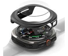 Ringke Plonas ir grūdintas stiklas išmaniojo laikrodžio dėklas Samsung Galaxy Watch Ultra (47 mm) | su įmontuotu stiklu | juodas