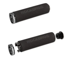 Rockbros BT1001BKBK sponge bicycle handlebar grips - juodos spalvos