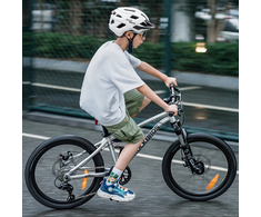 Rockbros LK-67 jaunimo dviračio šalmas su nuimamu skydeliu 54–58 cm - Baltas