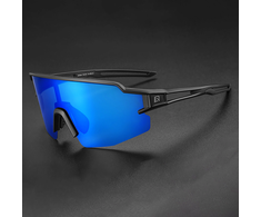 Rockbros Polarized dviratininko akiniai su UV apsauga ir Corrective Insert Mėlyna Lenses – juodos spalvos