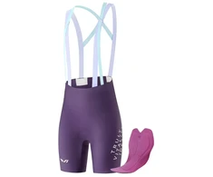 Rockbros YDDK017-1 TVI Women's Cycling Shorts with Bib and Pad Size M - Violetinė