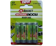 Rocket Precharged HR6 2100MAH ALWAYS READY Blister Pack 4pcs.