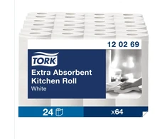 Roku dvieļi TORK Premium Kitchen, 2 sl., 64 lapiņas rullī, 24 cm x 15.4 m, baltā krāsā, 2 gab./iepak.