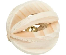Rotaļlieta kaķiem : Trixie Slat ball with bell, wood, ø 6 cm