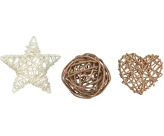 Žaislas mažiems gyvūnams -Trixie Kalėdų rotango rinkinys, 3 vnt., 5–6,5 cm