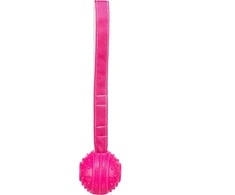 Trixie minkštas ir stiprus žaislinis kamuoliukas su dirželiu šunims, rožinis, TPR, 27 cm