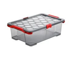 Bikuvalt Dėžė su dangčiu Evo Total Rotho 59x39.5x18.5cm/30L permatoma/pilka