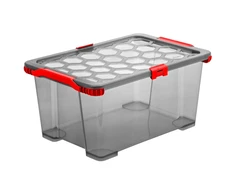 Bikuvalt Dėžė su dangčiu Evo Total Rotho 59x39.5x28cm/44L permatoma/pilka