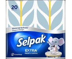 Servetėlės SELPAK Deluxe, 30x30cm, 3 sluoksnių, 4 dizainai, 20vnt