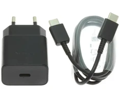 Samsung EP-T1510EBE travel charger | 15W | USB-C | with USB-C to USB-C cable included | juodas (OEM)