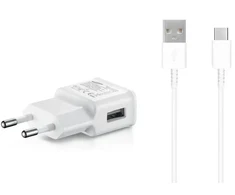Samsung EP-TA200EWE kelioninis įkroviklis | 15 W | USB-C | su USB-C į USB-C kabeliu | balta (OEM)