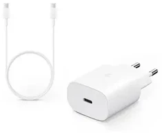 Samsung EP-TA800 travel charger | 25W | PD | USB-C | with USB-C to USB-C cable included | baltas (OEM)