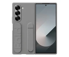 Dėklas Samsung Galaxy Fold6 stovimas dangtelis su pilku dirželiu