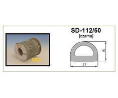 Sanok Sandarinimo juosta D profilio 21x15mm Juoda 50m