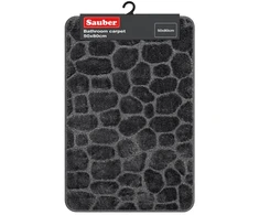 Sauber Vannas istabas paklājs 50x80cm tumši pelēks akmens raksts