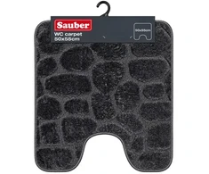 Sauber WC paklājs 50x55cm tumši pelēks akmens raksts