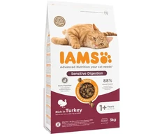 Sausā barība kaķiem - IAMS CAT Advanced Nutrition Sensitive Digestion kalakutiena 3KG