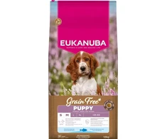 Nezatříděno Eukanuba begrūdis Puppy S/M begrūdis sausas maistas mažų ir vidutinių veislių šuniukams su žuvimi, 12 kg